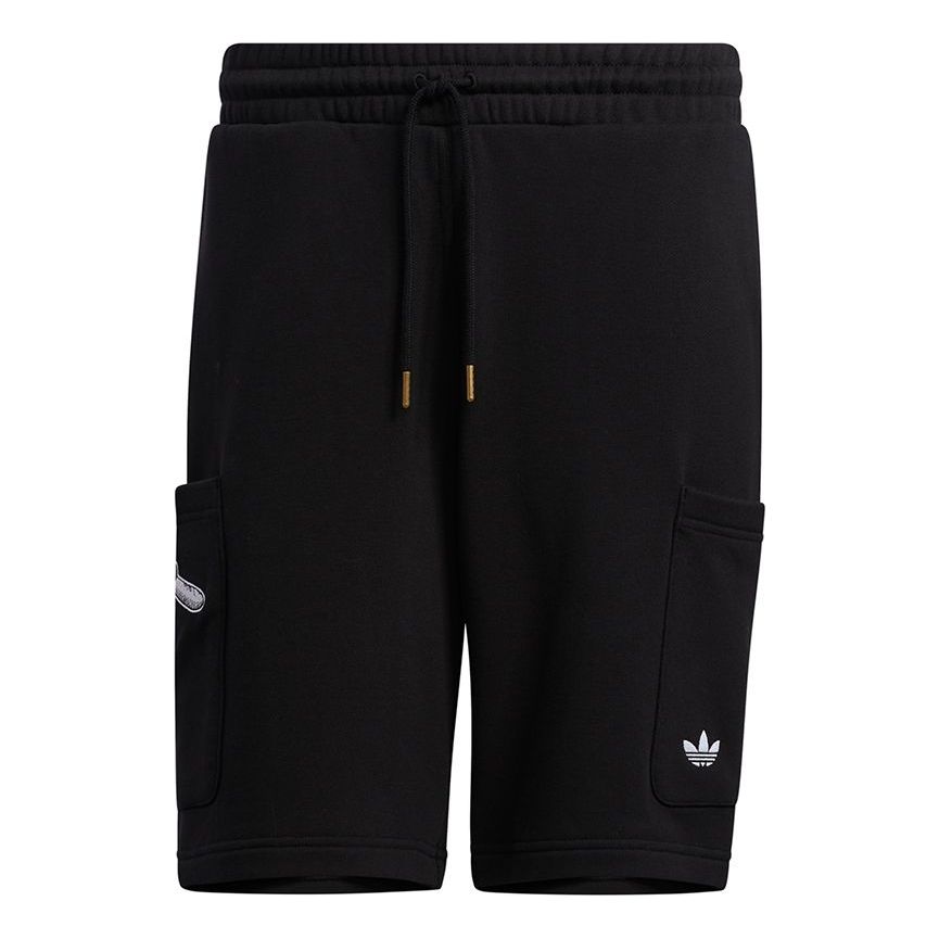 adidas originals x Disney Crossover Manga Short 2 Strawberry Bear Embroidered Sports Shorts Black HD9081
