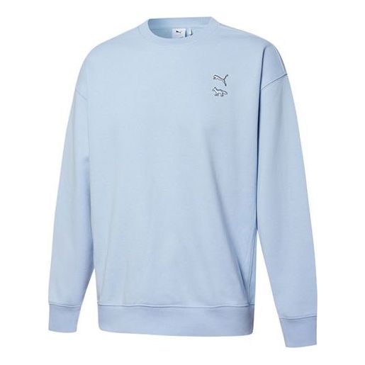 PUMA x Maison Kitsune Unisex Round-neck Sweatshirt Blue 532324-92