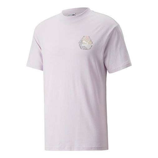 PUMA Logo Hc Graphic Tee 'Light Purple' 535384-17