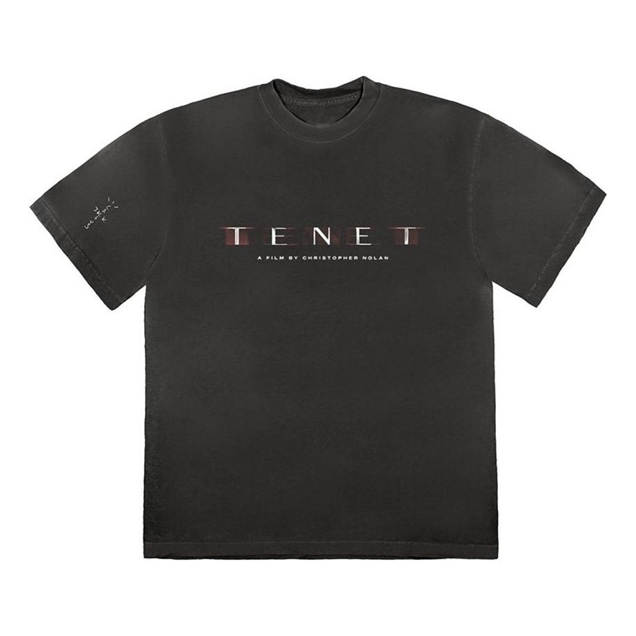 Men's Travis Scott Cactus Jack Tenet T-Shirt Round Neck Short Sleeve Black TS-TETBK
