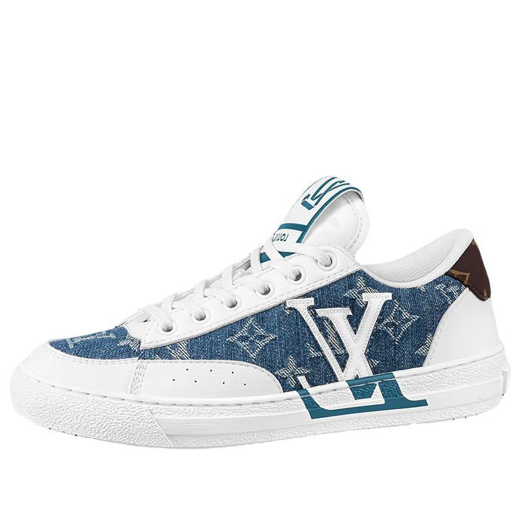 (WMNS) LOUIS VUITTON Charlie Sneakers 'White with Denim Monogram' 1A9S44