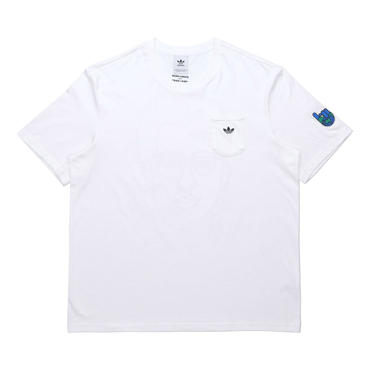 adidas originals Artist Tee Ss Funny Printing Sports Round Neck Short Sleeve White HA4691