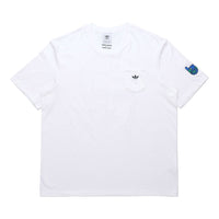 adidas originals Artist Tee Ss Funny Printing Sports Round Neck Short Sleeve White HA4691