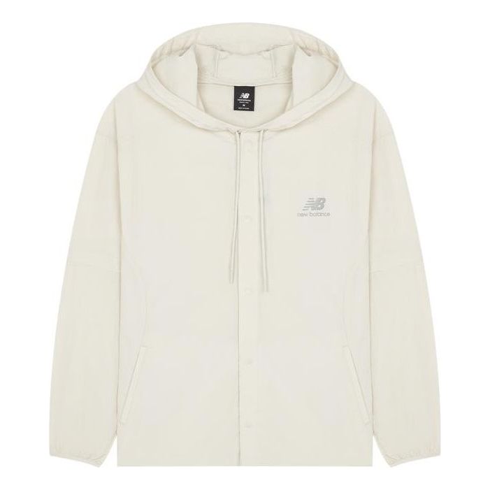 New Balance Logo Print Casual Jacket 'White' AMJ22368-CFO