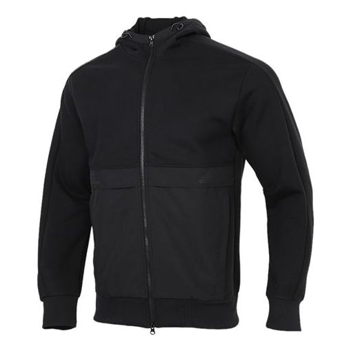 adidas Th Jkt Kn Fabmx Splicing Big Pocket Hooded Jacket Black GP0962