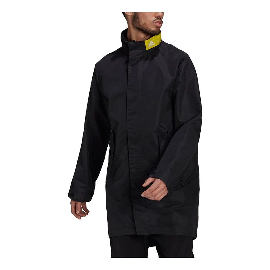 adidas M Parka Athleisure Casual Sports mid-length Stand Collar Jacket Black GM3844