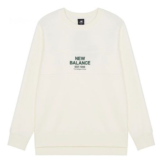 New Balance Men's New Balance Logo Printing Sports Round Neck Pullover White AMT14319-NMC