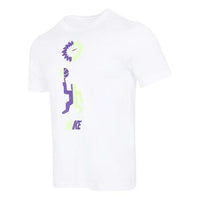 Nike Basketball Sports Contrasting Colors Printing Round Neck Short Sleeve White DD0804-100