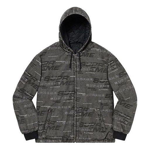 Supreme FW19 Week 9 Reversible Dimensions Logo Denim Work Jacket 'Black' SUP-FW19-895