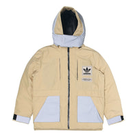 adidas originals Large Logo Cargo hooded Stay Warm Down Jacket Creamy White H66018