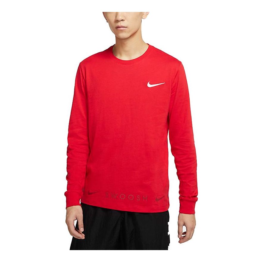 Nike MENS Sportswear Swoosh Casual Sports Crew-neck Long Sleeve Red DA0336-657