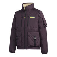 adidas originals Premium Jkt 1 Stay Warm Woven Reversible Cargo Stand Collar Sports Down Jacket Purple GT7291