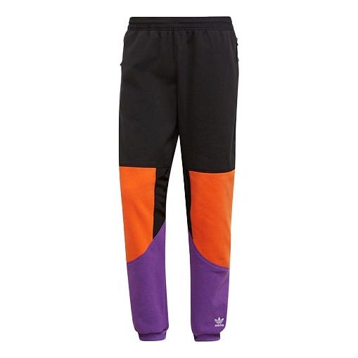 adidas originals Splicing Colorblock Casual Sports Long Pants Black FM3681