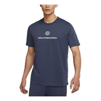 Nike Heritage Solid Color Alphabet Round Neck Casual Sports Short Sleeve Blue DM5440-437