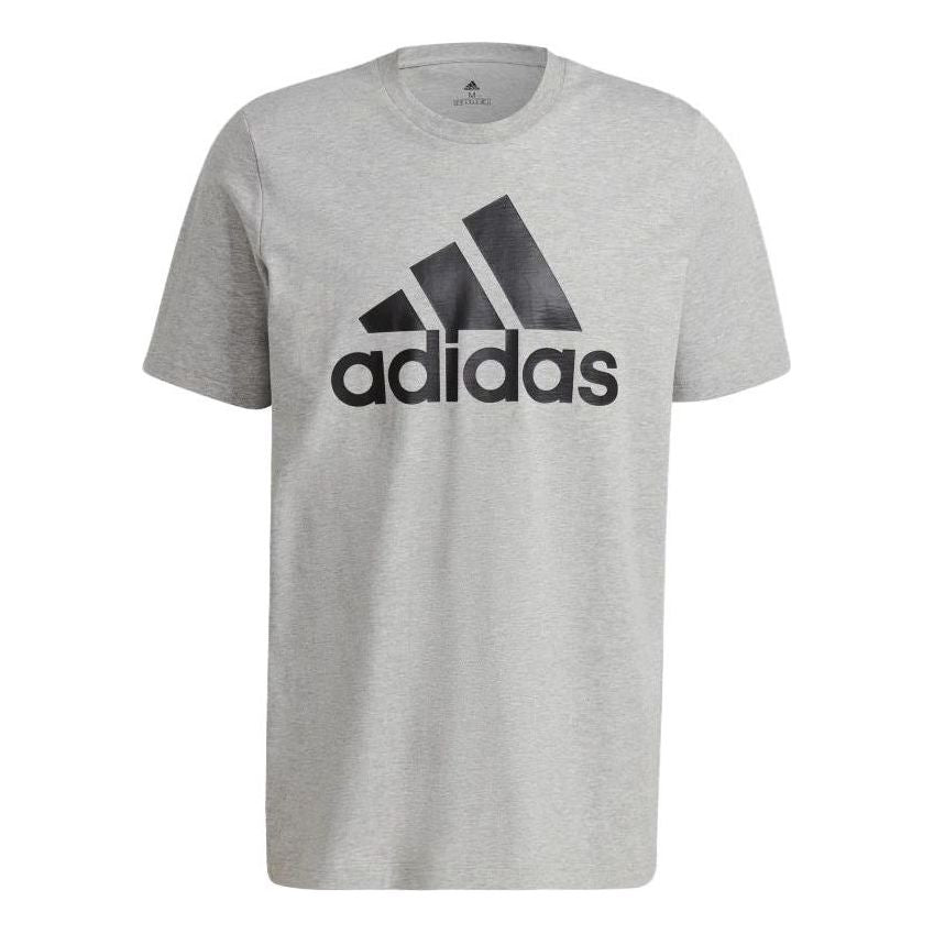 adidas Essentials Big LOGO T-shirt 'Medium Grey Heather Black' GK9123