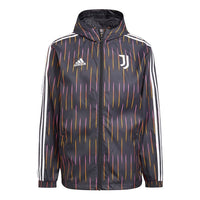adidas Juve Windbreakr Juventus Soccer/Football Training Sports hooded Logo Jacket Black GR2901