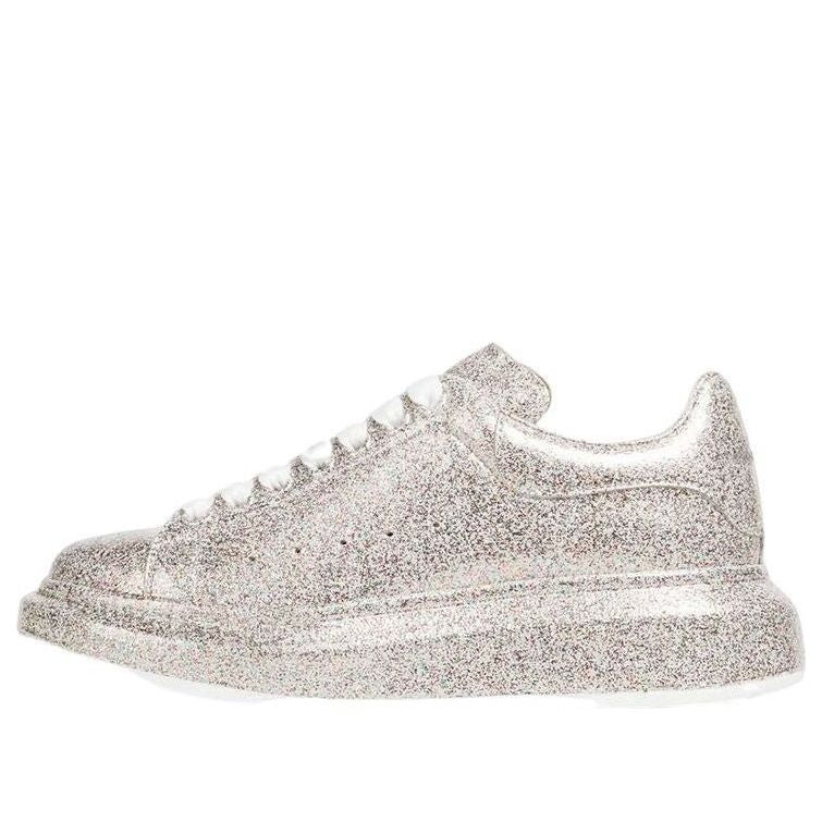 (WMNS) Alexander McQueen Oversized Sneaker Glitter 'Silver' 586389WHWI08100