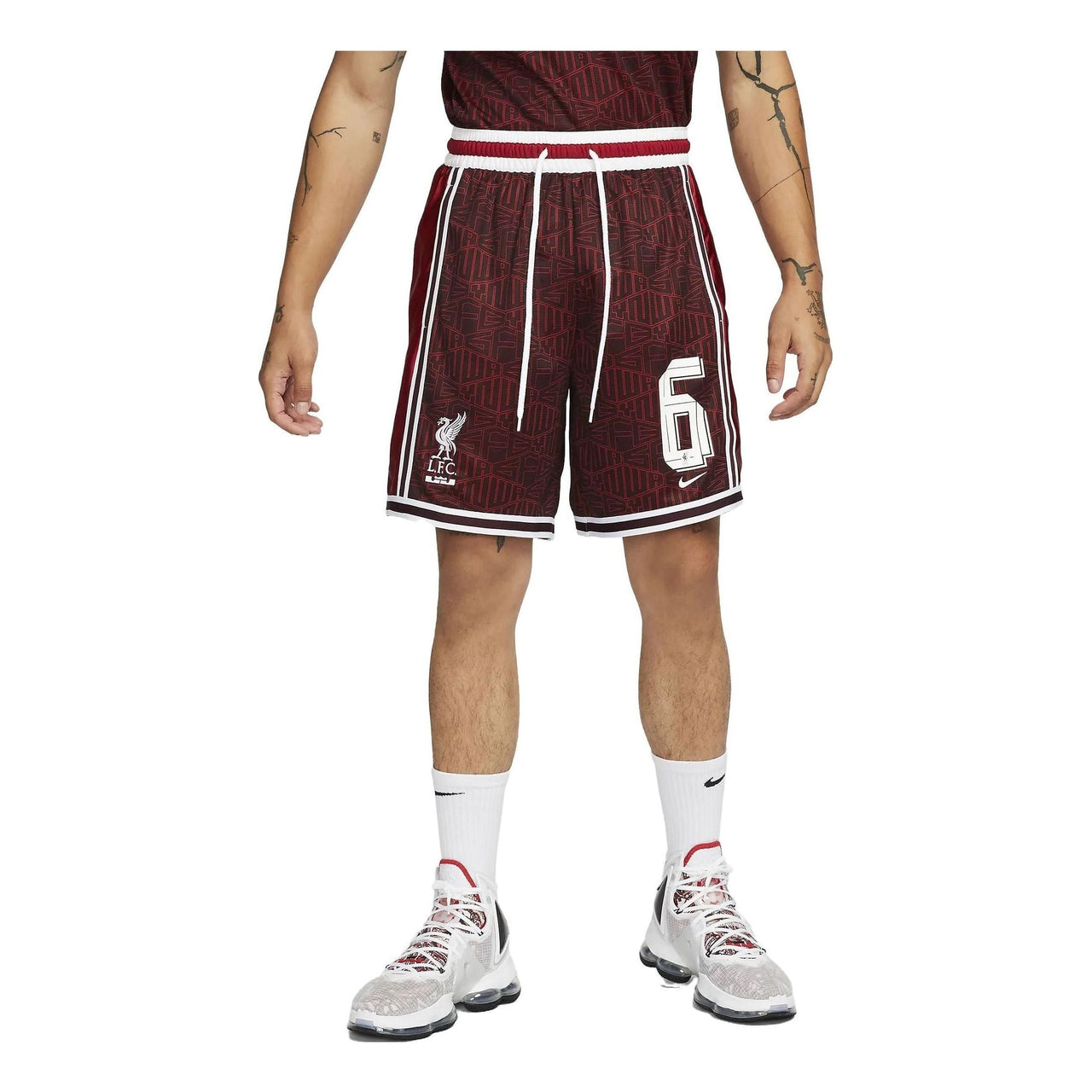 Nike LeBron x Liverpool F.C. DNA+ 8" Basketball Shorts 'Burgundy' DX0144-652