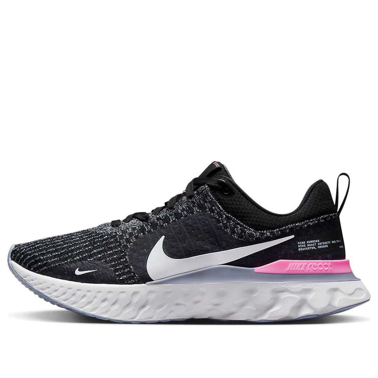 Nike React Infinity Run Flyknit 3 'Black Grey Pink' DZ3014-001