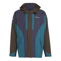 Men's adidas originals Contrasting Colors Sports Hooded Jacket Green Blue HF4803