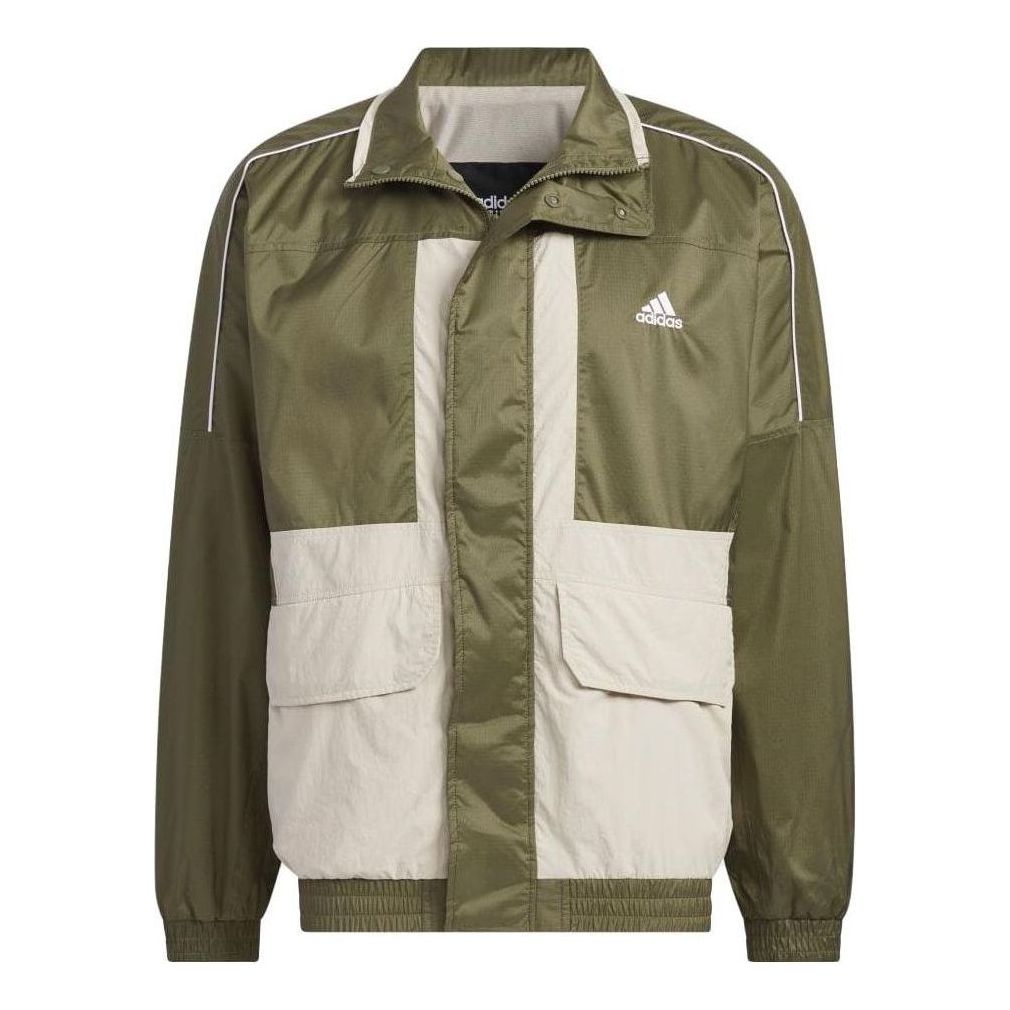 adidas Warding Oversized Fit Woven Full Zip Jacket 'Green White' IK7353
