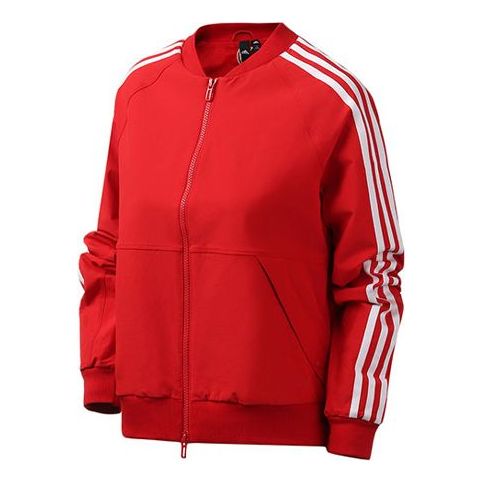 (WMNS) adidas WV BOMBER 3S Sports Jacket Red FK3510
