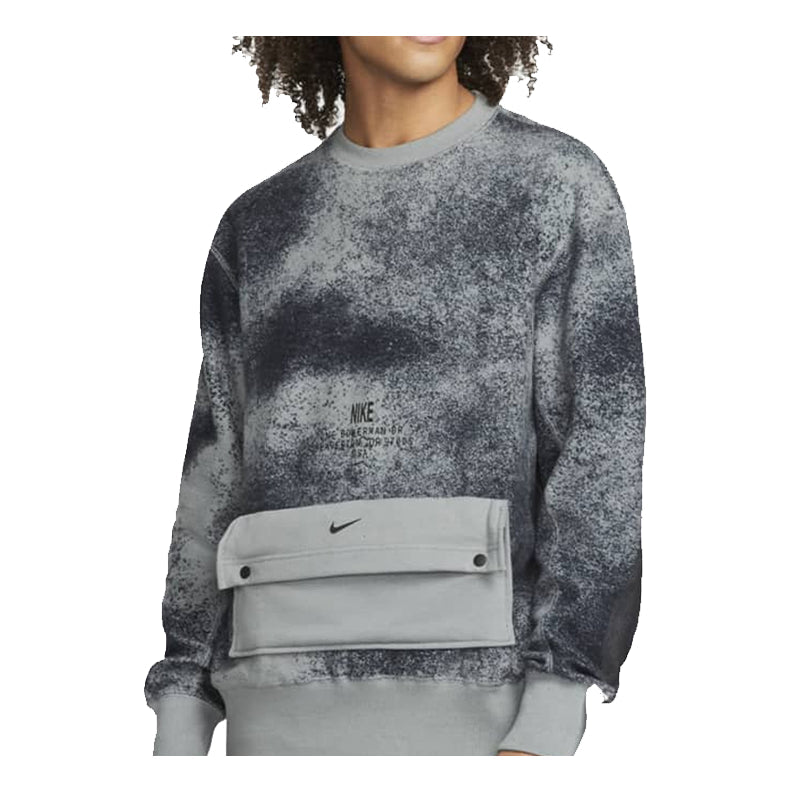 Men's Nike Tie Dye Pocket Round Neck Long Sleeves Gray DQ3508-084