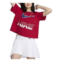 (WMNS) Nike Sportswear Logo T-shirt Asia Sizing 'Gym Red' HF6291-687