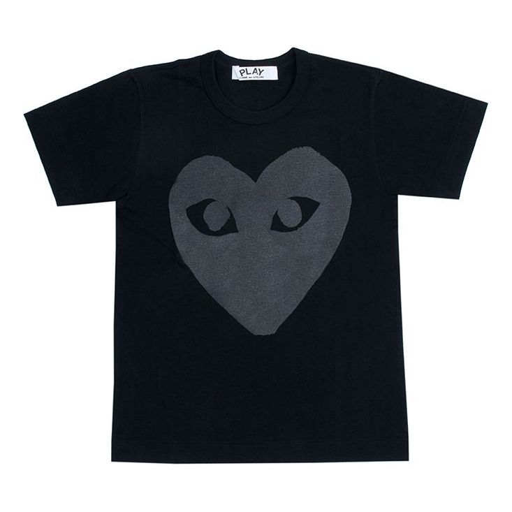 COMME des GARCONS PLAY Heart Shape Printing Short Sleeve Tee 'Black Black' AZ-T190-051-1