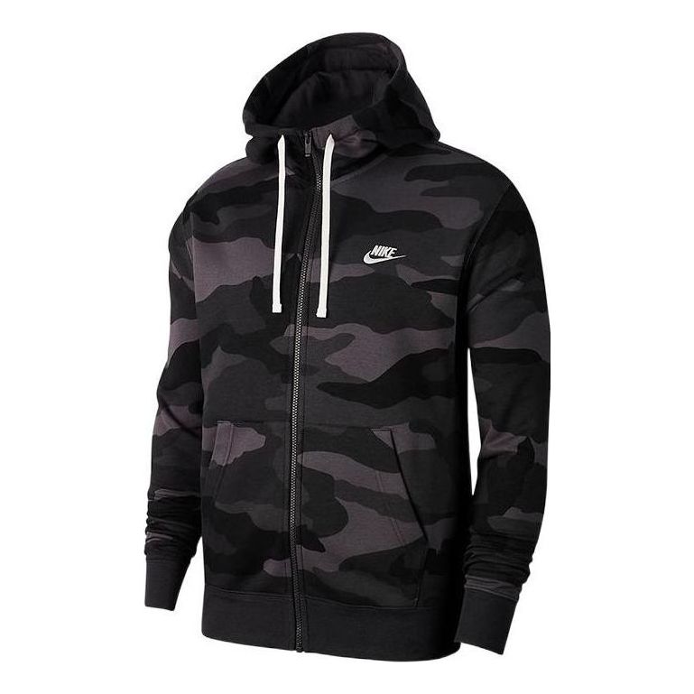 Nike camouflage sports zipped hooded jacket 'Grey' BV3625-021