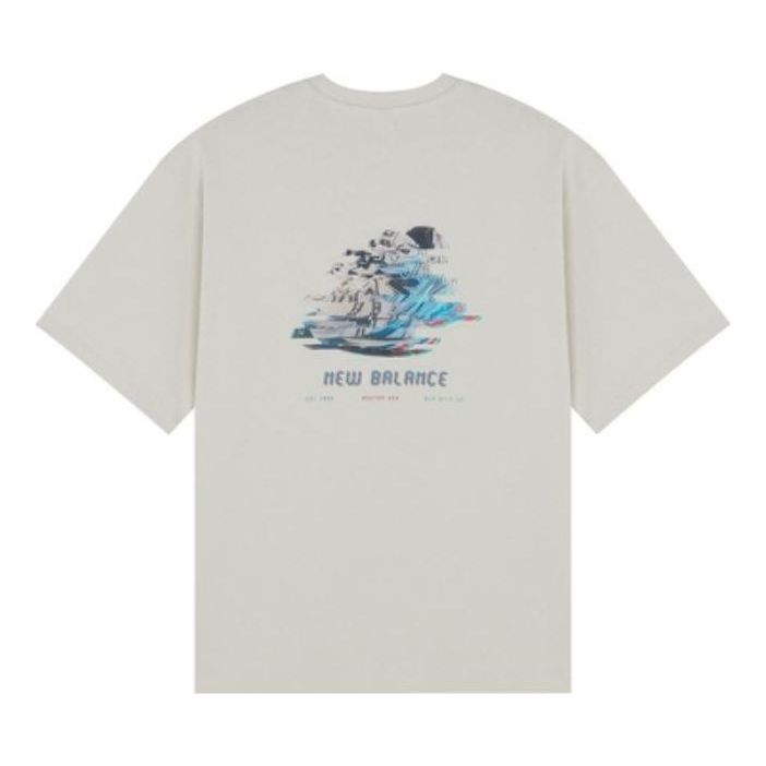 New Balance Graphic Print Tee 'Grey Blue' AMT22387-CFO