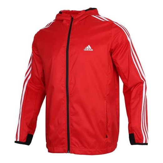 adidas Men's Sport Woven Windbreaker Jacket Red GQ0624