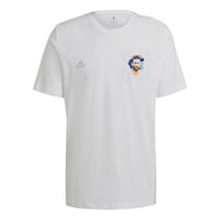 adidas Printing Round Neck Pullover Sports Short Sleeve White HA0935