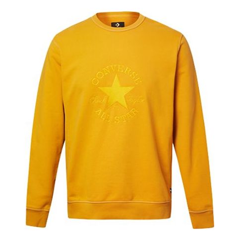 Men's Converse Logo Printing Round Neck Pullover Yellow 10020819-740