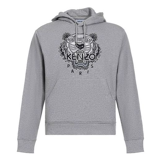 Men's KENZO FW20 Tiger Head Embroidered Cotton Pearl Gray FA65SW3114XV-94