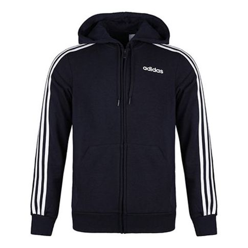 Men's adidas E 3S FZ FT Knit Jacket Navy Blue DU0471