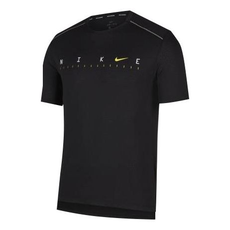 Nike Dri-fit Miler Future Fast Mesh Quick Dry Reflective Element Short Sleeve Black CJ6484-010