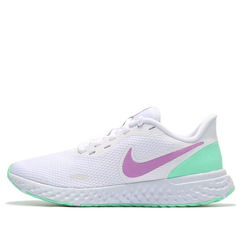 (WMNS) Nike Revolution 5 'White Green Glow Violet' BQ3207-111