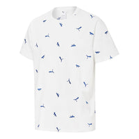 PUMA x Maison Kitsune Crossover Aop Tee Embroidered Logo Sports Round Neck Short Sleeve White 530436-02