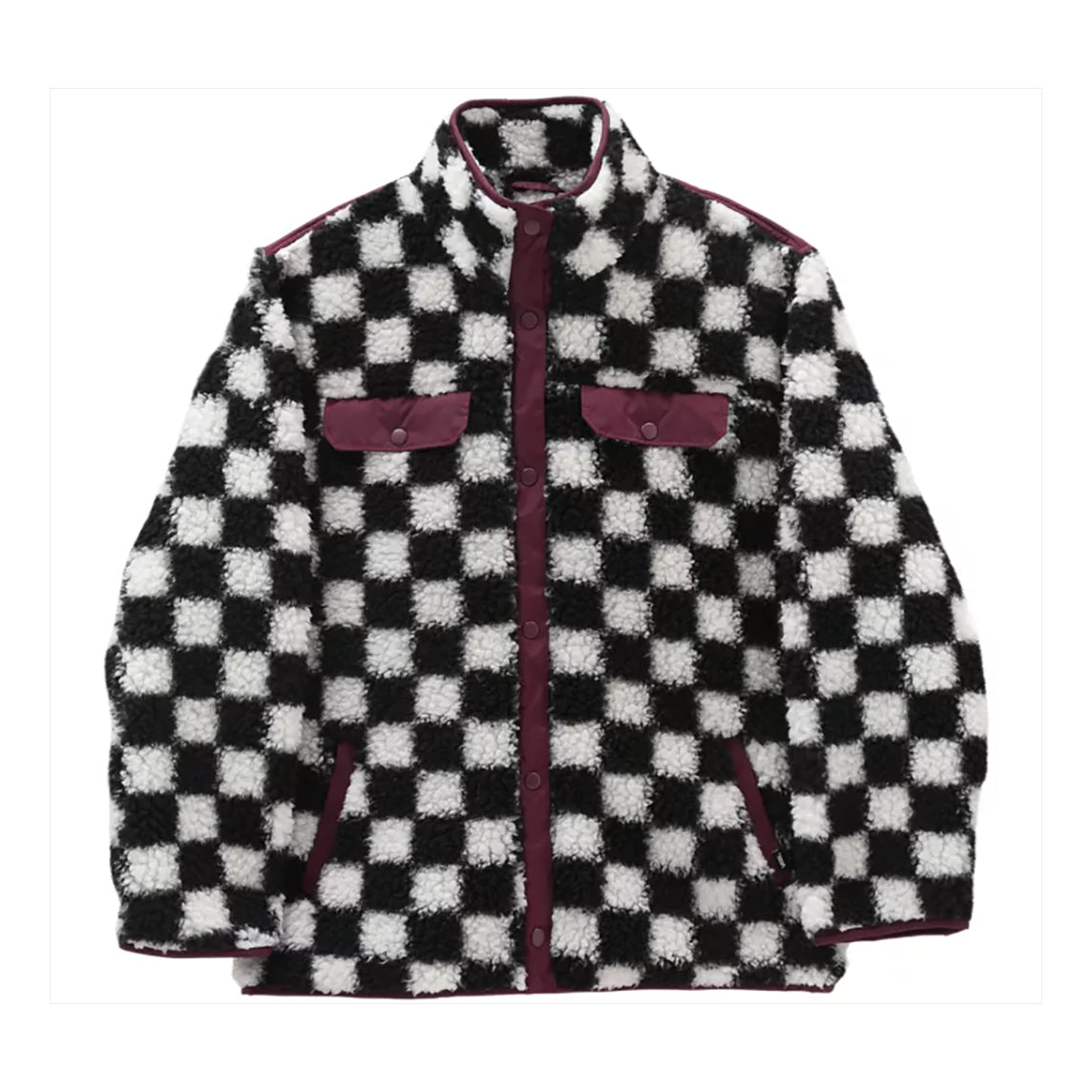 (WMNS) Vans Casual Polar Fleece Sports Jacket Black White Colorblock  VN0A5LJ3705