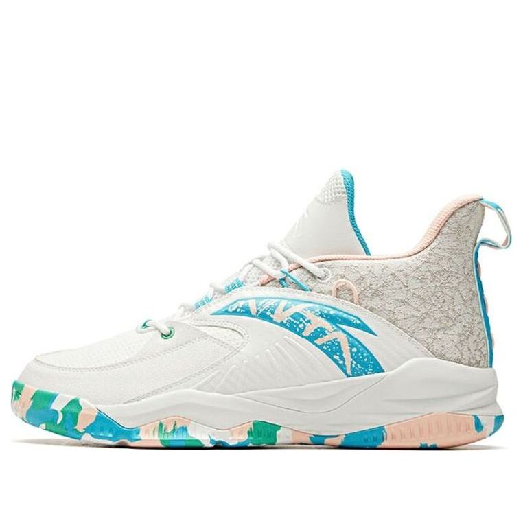 ANTA Ling Level Basic Basketball Shoes 'White Blue Pink' 112141148R-4