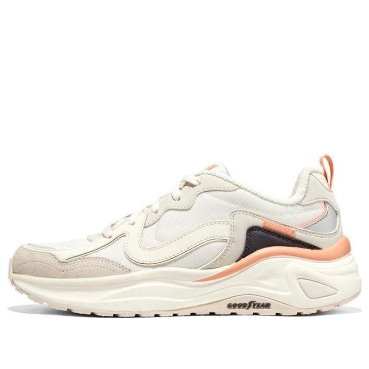 (WMNS) Skechers Dlites Wave Shoes 'White Black Orange' 896175-NTCL