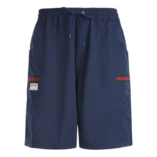 GUCCI Solid Color Casual Shorts Dark Blue 604172-XDA17-4206