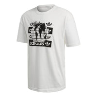 Men's adidas originals Logo Printing Round Neck Pullover Short Sleeve White T-Shirt FM2223