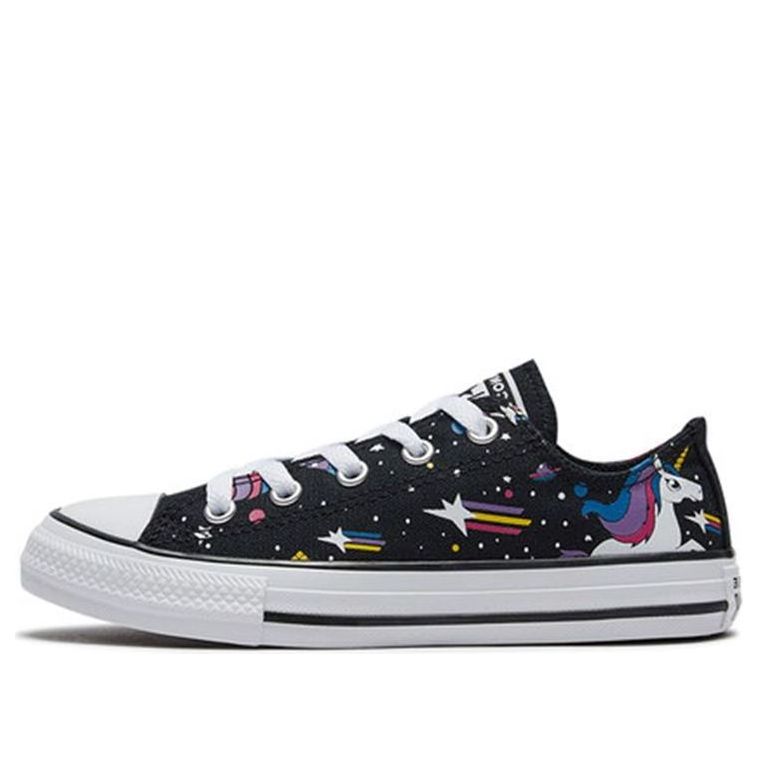Converse Chuck Taylor All Star Rainbow Unicorn Black Sneakers 'Black' 665474C