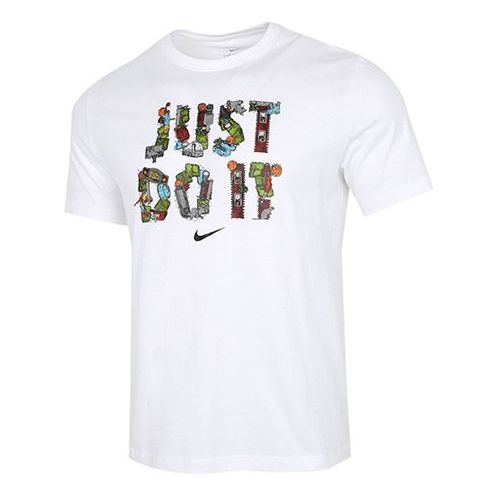 Nike Just Do It Alphabet Printing Sport Short Sleeve Men's White DD0802-100
