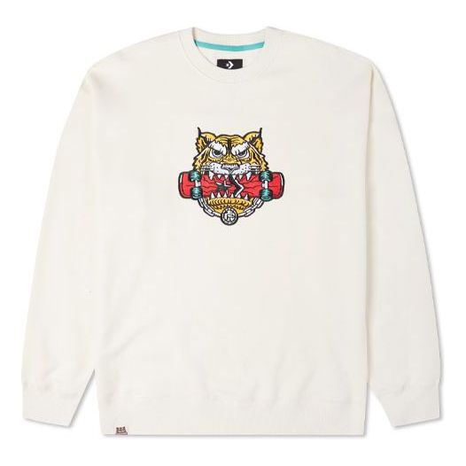 Converse New Year Series TIGER Pattern Round Neck Sports 'Milk White' 10024319-A01