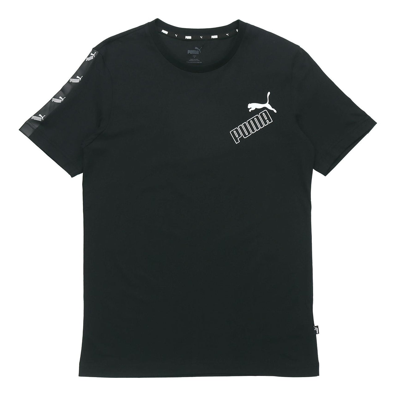 PUMA Amplified Printing Round Neck Short Sleeve Black 586349-01