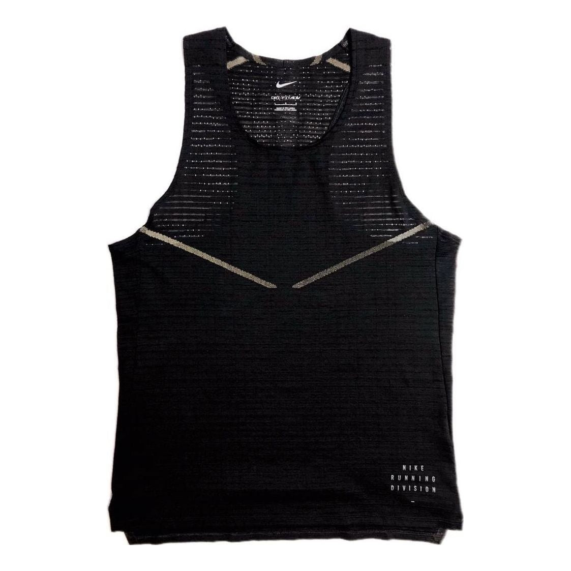 Men's Nike Solid Color Pullover Running Sports Black Vest DD4844-010