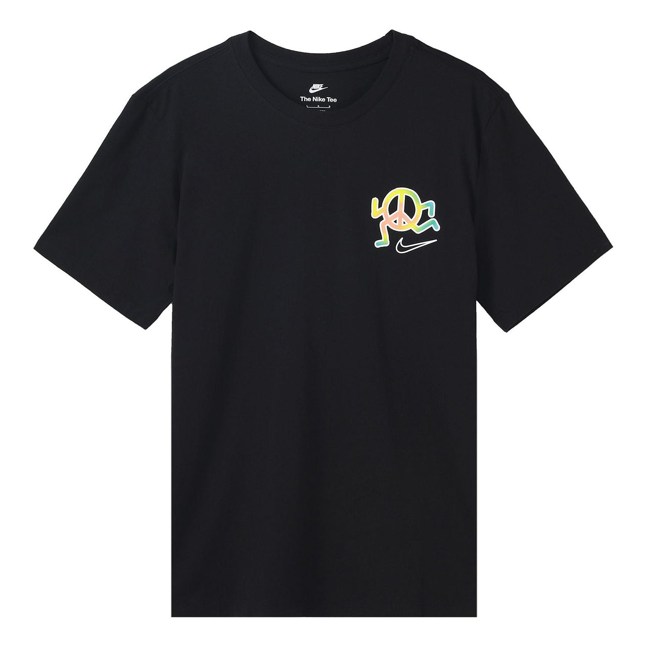 Nike Sportswear Back Alphabet Geometry Printing Sports Round Neck Short Sleeve Black DQ1079-010